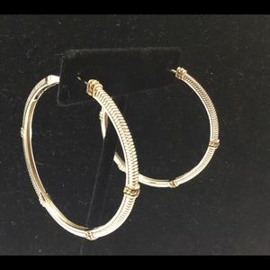 Judith Ripka Sterling Silver Hoop Earrings